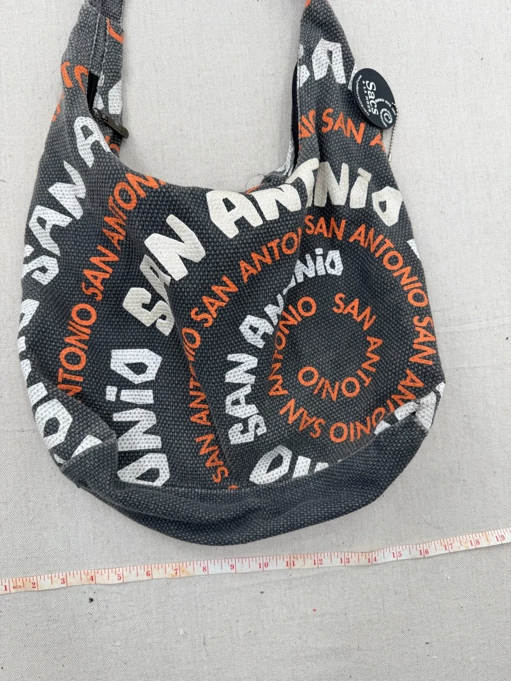 San Antonio Graphic Hobo Bag - Black & Orange